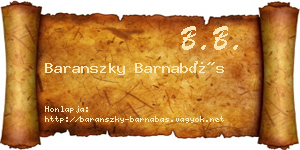 Baranszky Barnabás névjegykártya